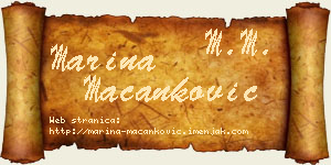 Marina Macanković vizit kartica